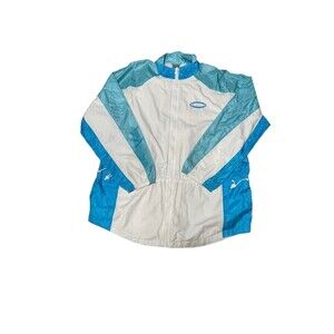 VINTAGE Nike Womens Large Lightweight Track‎ Jacket blue and white